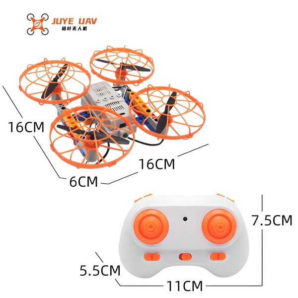 Educational Plastic Blocks Drone Kits - DIY Remote Control UAV with Aerial Photography Stunt Flight & Rolling Features Perfect for School Science Experiments - Image 3