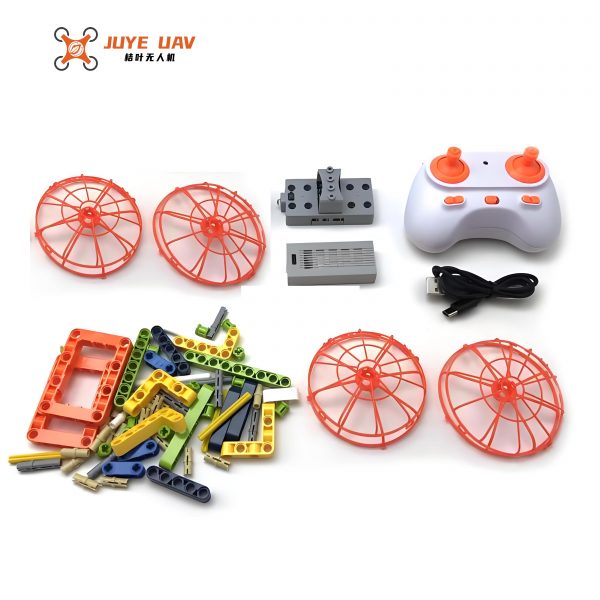 Educational Plastic Blocks Drone Kits - DIY Remote Control UAV with Aerial Photography Stunt Flight & Rolling Features Perfect for School Science Experiments - Image 4